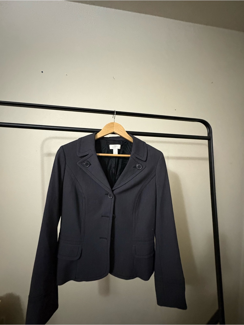 LOFT Women's Dark Navy Tailored Button Blazer